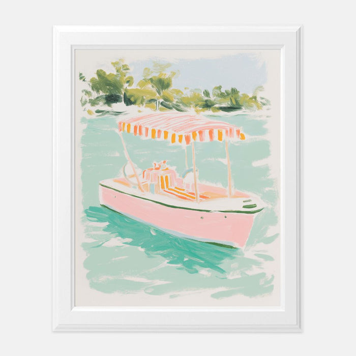 The Picnic Boat Art Print