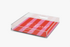 Angle square tray with cheers red and pink pattern on a white background