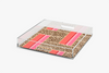 Angle Square acrylic tray with Cheetah stripe pattern on a white background