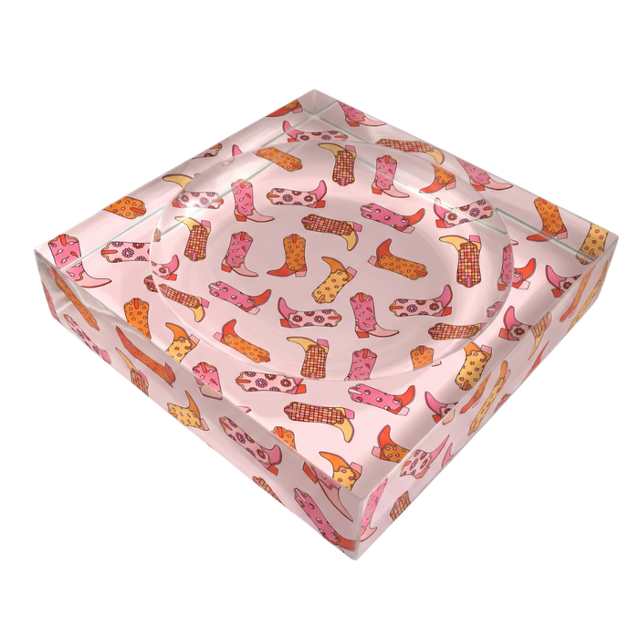 Catchall dish with Disco Cowgirl pattern