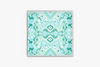 Square acrylic tray with Ikat Mint pattern on a white background