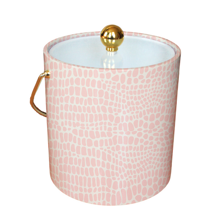 Ice Bucket with Pebble Pink pattern on a withe background