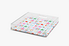 Angle square acrylic tray with Mahjong Tiles pattern on a white background