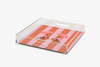 Angle square acrylic tray with Monkeys Coral Stripe pattern on a white background