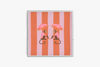Square acrylic tray with Monkeys Coral Stripe pattern on a white background