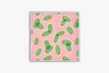 Square acrylic tray with Olives Extra-pattern on a white background