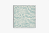 12x12 square acrylic serving tray with Pebble Blue print on white background