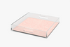 Angle Square acrylic tray with Pebble Pink pattern on a white background