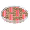 Round acrylic coaster with Cheetah Stripe pattern on a white background
