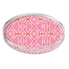 Round acrylic coaster with Bamboo Pink pattern on a white background