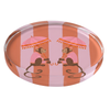 Round acrylic coaster with Monkeys Coral stripe pattern on a white background