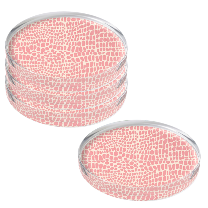 Pebble Pink Round Acrylic Coasters | Set of 4