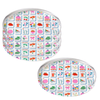 Four round acrylic coaster with Mahjong Tiles pattern on a white background